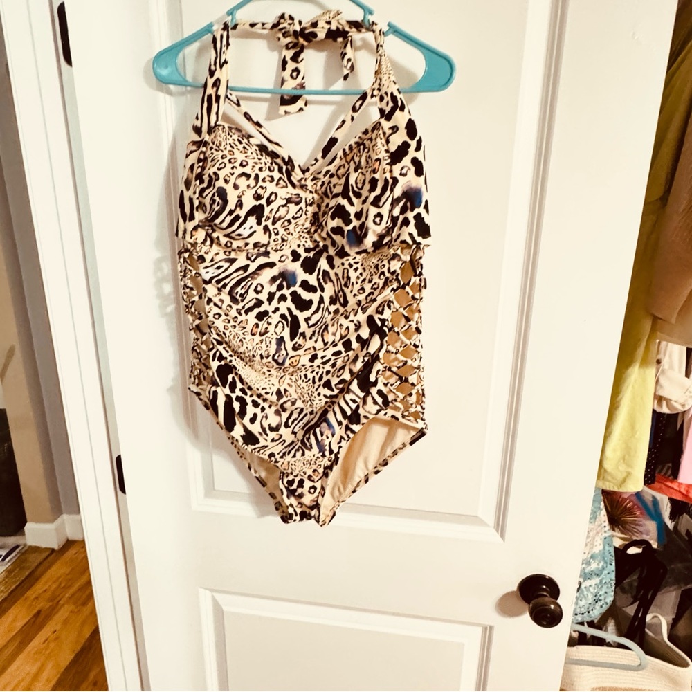 Leopard Print One Piece Swimsuit